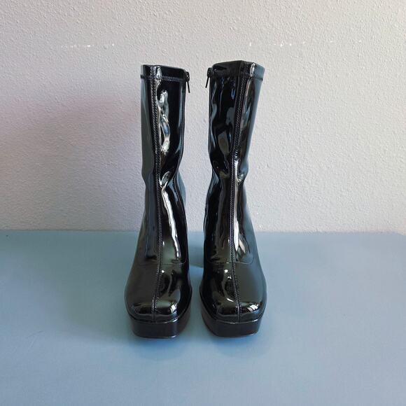 Dream Pairs Women's Y2K Square Toe Platform Mid-calf Boots Chunky Gogo Ankle - Picture 2 of 10